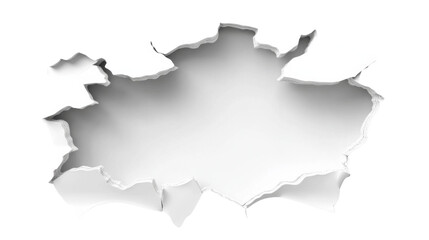 Torn paper hole creating white space on transparent background