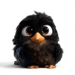 Fototapeta premium 3d cartoon bird, very clean clear, white background