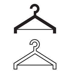 "Wooden Coat Hanger Vector Illustration in Icon Silhouette Style"