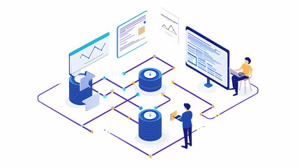 business man and business diagram