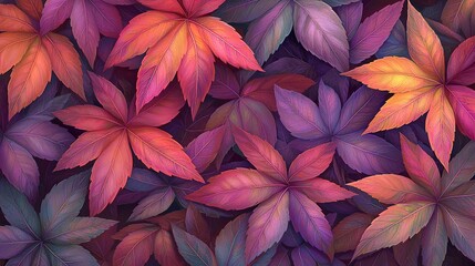 Autumn Leaves: Hues of Purple and Red