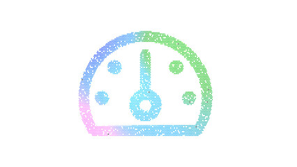 Naklejka premium Icon tachometer average is made up of LED square shapes. There are bright diodes and there are black dead diodes