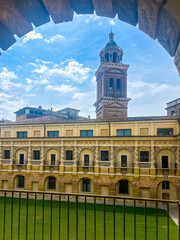 Obraz premium View of the internal courtyard of Palazzo Ducale in Mantova, Italy