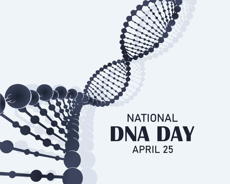 World DNA Day. April 25. Template for background, banner, card, poster. vector illustration