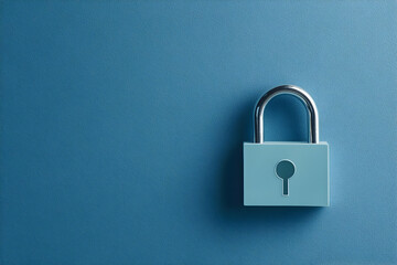 Fototapeta premium padlock on blue background