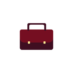 Isolated Illustration maroon briefcase with handle