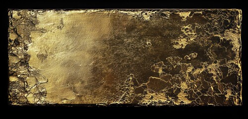 Fototapeta premium Rich, aged gold textures with a gritty, darkened edge add a sense of vintage, bold sophistication to the visual.