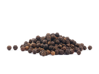 Black pepper pile isolated on white background
