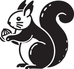 Squirrel vector in black and white
