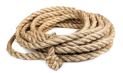 Obraz premium Hemp rope isolated on white background
