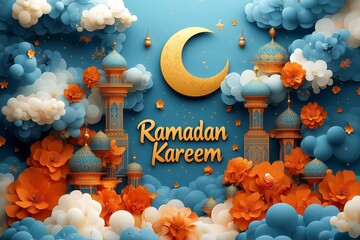 ramadan kareem islamic greeting card background