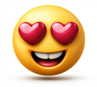 Happy emoji with heart eyes expressing love and joy, perfect for conveying affection and excitement in digital communication