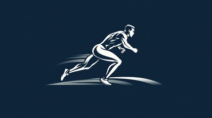 Obraz premium Runner sprinting, speed, motion blur, dark background, fitness