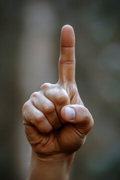Middle finger, offensive gesture