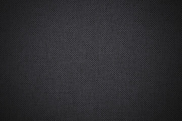 Black fabric cloth texture for background, natural textile pattern.