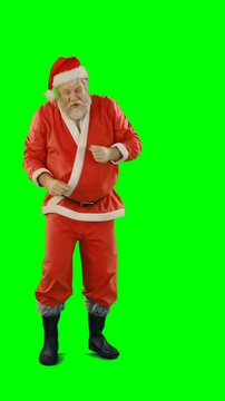 Happy santa claus dancing and singing