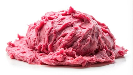 Fototapeta premium Isolated pink slime covered in dust and dirt on a white background, dirty, abandoned