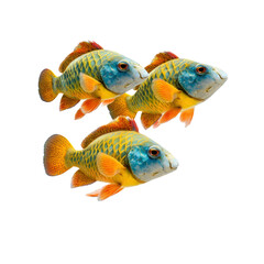 Fototapeta premium Vibrant Parrotfish Trio Underwater Elegance