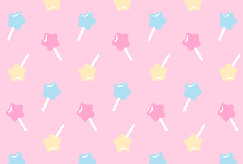 seamless pattern with colorful star lollipops