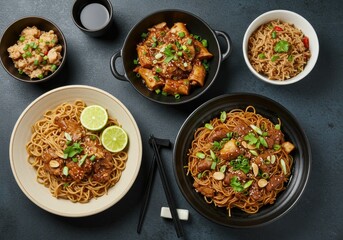 delicious asian food composition