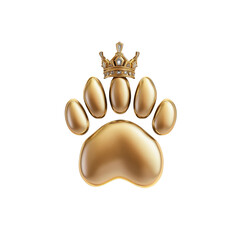 Golden Paw Print with Diamond Crown - Royalty Free Stock Image