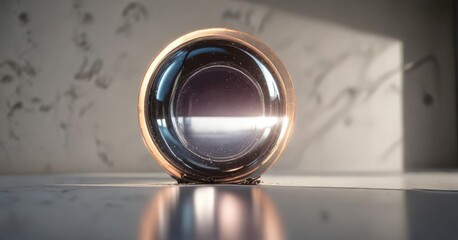 Light pouring through a narrow aperture on a solid surface creating an interesting effect, subtle, organic, aperture