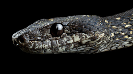 Obraz premium Trimeresurus Insularis closeup on isolated background, Indonesian viper snake closeup
