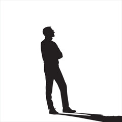 Man Silhouette on White Background