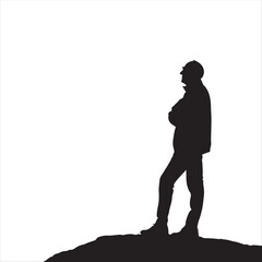 Man Silhouette on White Background