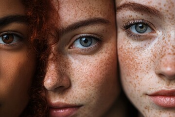 Fototapeta premium People Face Headshot Collage, 