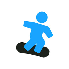 snowboard person flat icon color illustration