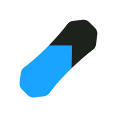 snowboard flat icon color illustration