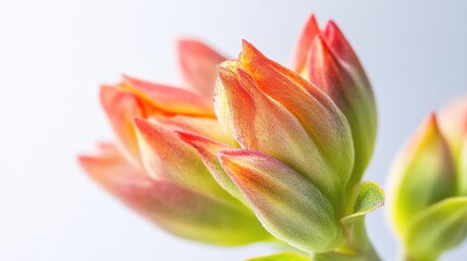 Fototapeta premium Closeup orange flower buds, studio, soft background, botanical print