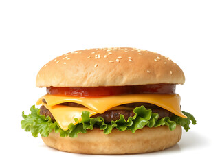 Cheese burger isolated on white background