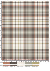 Plaid fabric pattern, blue, brown, cream, seamless for textiles, and for designing clothes, skirts or decorative fabrics. Vector illustration.