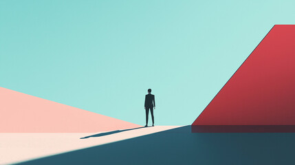 man standing on a hill