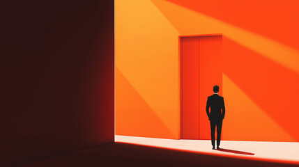 Obraz premium silhouette of a person in a doorway