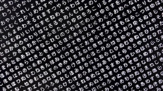 コンピュータ空間のランダムな文字列・さまざまな文字を含むデータベース・エンコードされたプログラム内のデータセット・数学的計算・大規模言語モデル・機械翻訳・日本語・横長・ビデオ