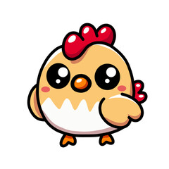 Cute Cartoon Chicken Character Clip Art Illustration