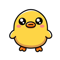 Cute Cartoon Yellow Chick Clip Art Illustration