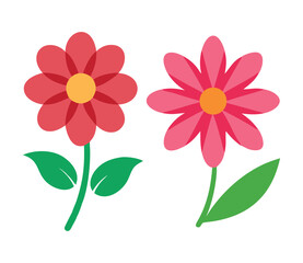 High Quality Flat design spring flower set Illustration vector design 