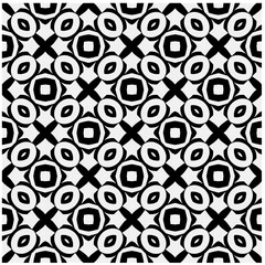 Seamless pattern with repeating abstract shapes.Black and white texture.Design element for prints, decoration, cover, textile,wallpaper, background, wrapping paper, clothing, fabric, package, cards.