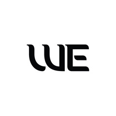 WE monogram logo design letter text name symbol monochrome logotype alphabet character simple logo