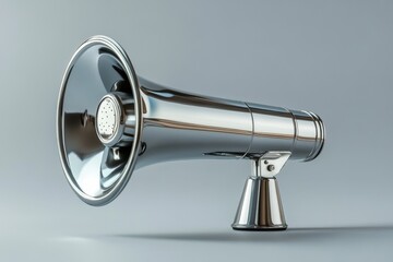 Polished Chrome Megaphone on a Stand