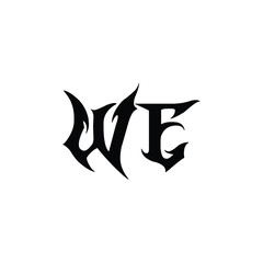 WE monogram logo design letter text name symbol monochrome logotype alphabet character simple logo