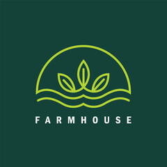 farm house or green house logo icon vector concept design template