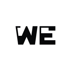 WE monogram logo design letter text name symbol monochrome logotype alphabet character simple logo