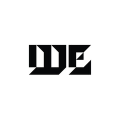 WE monogram logo design letter text name symbol monochrome logotype alphabet character simple logo