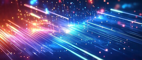 Fototapeta premium Colorful light streaks creating a dynamic abstract background