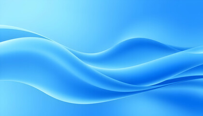 Abstract blue waves, fluid dynamic shapes, smooth gradient background, aquatic theme, digital art, minimalist design, flowing lines, underwater atmosphere, soft lighting, ethereal texture, computer ge